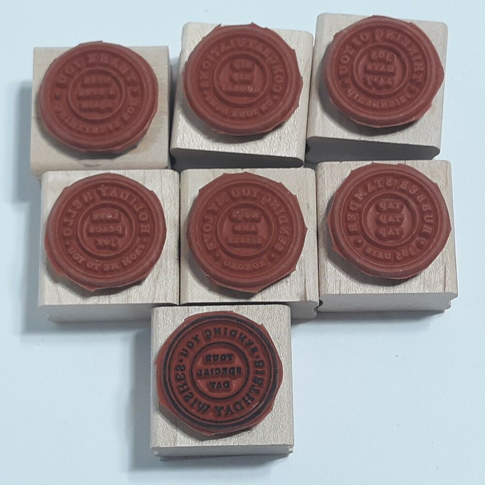 Stampin Up Riveting Words Greetings Rubber Stamps 2006 Thank You Birthday - Picture 2 of 4